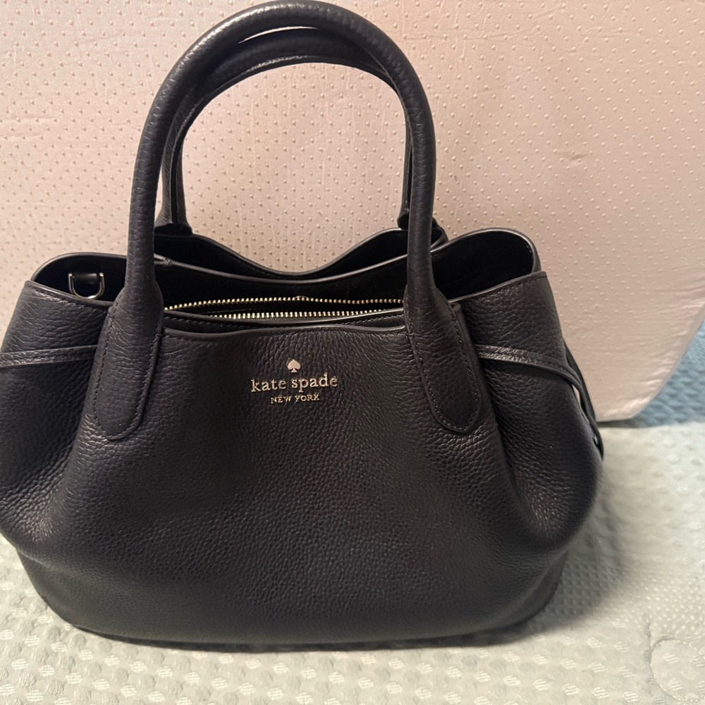 Kate Spade Pebbled Black Leather  Large Dumpling Handbag